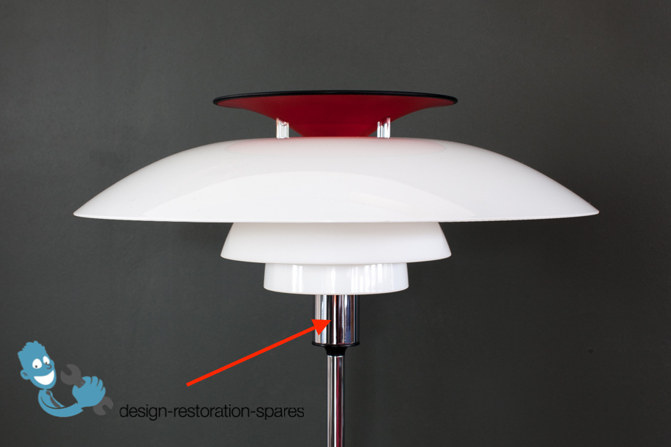 Shade Holder Bulb Cover Louis Poulsen Poul Henningsen PH80 Table and Floor Lamp design restoration spares